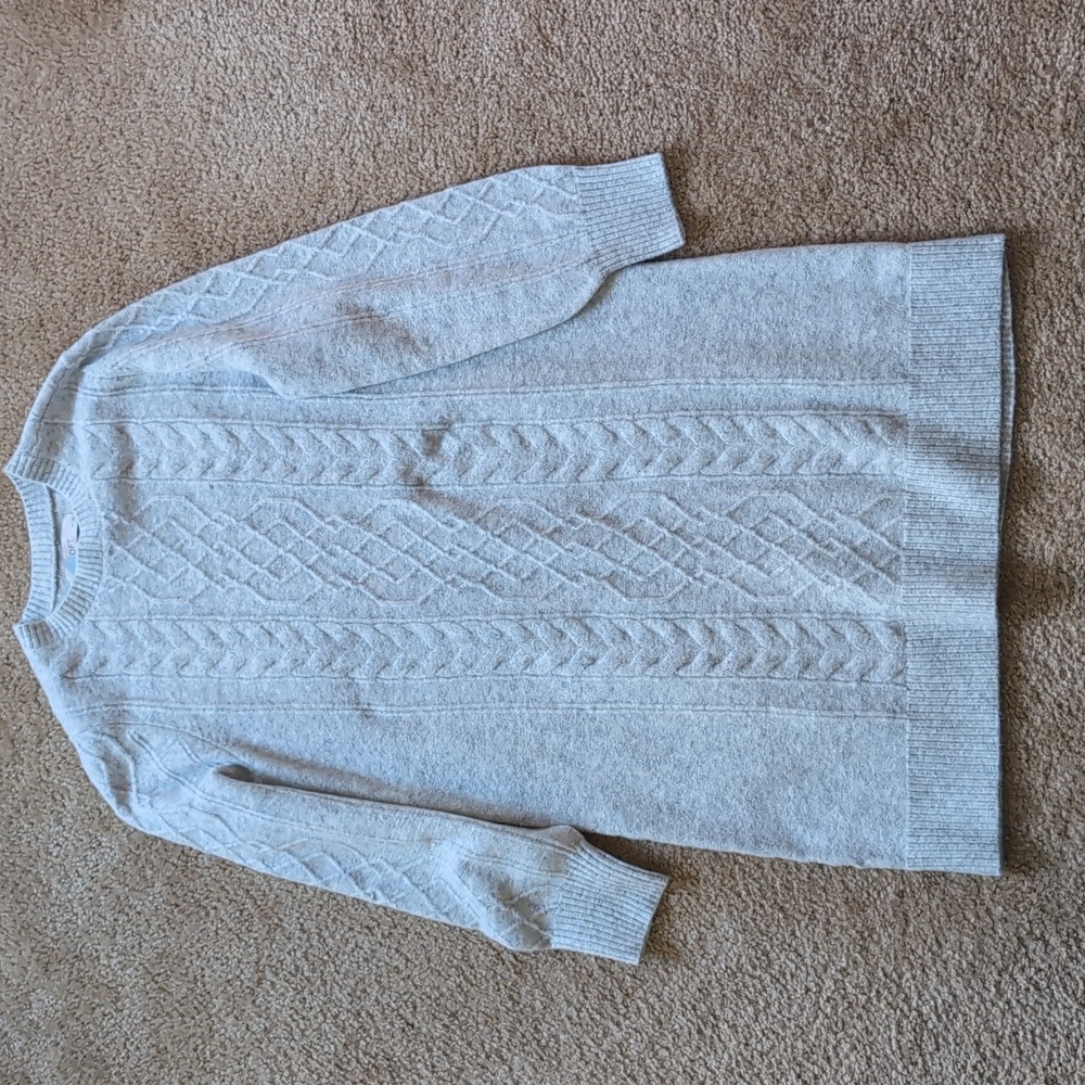 Loft Heather Gray sweater dress, petite large - Picture 2 of 7